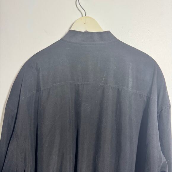 Torriani Jacket Mens Black Bomber Silk Classic Minimal Party Dressy Closet Stapl - Picture 8 of 9